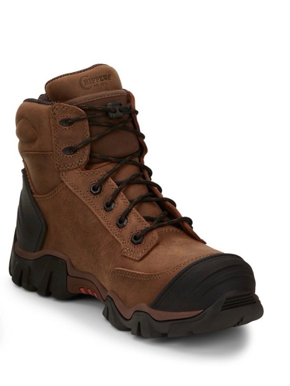 Chippewa Brown and Black Men's Work Boot WIDE